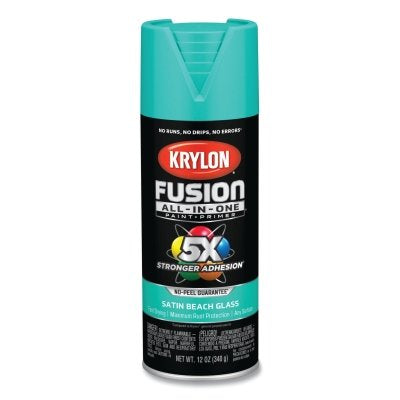 Fusion All-in-One Paints + Primers, 12 oz, Aerosol Can, Satin Beach Glass