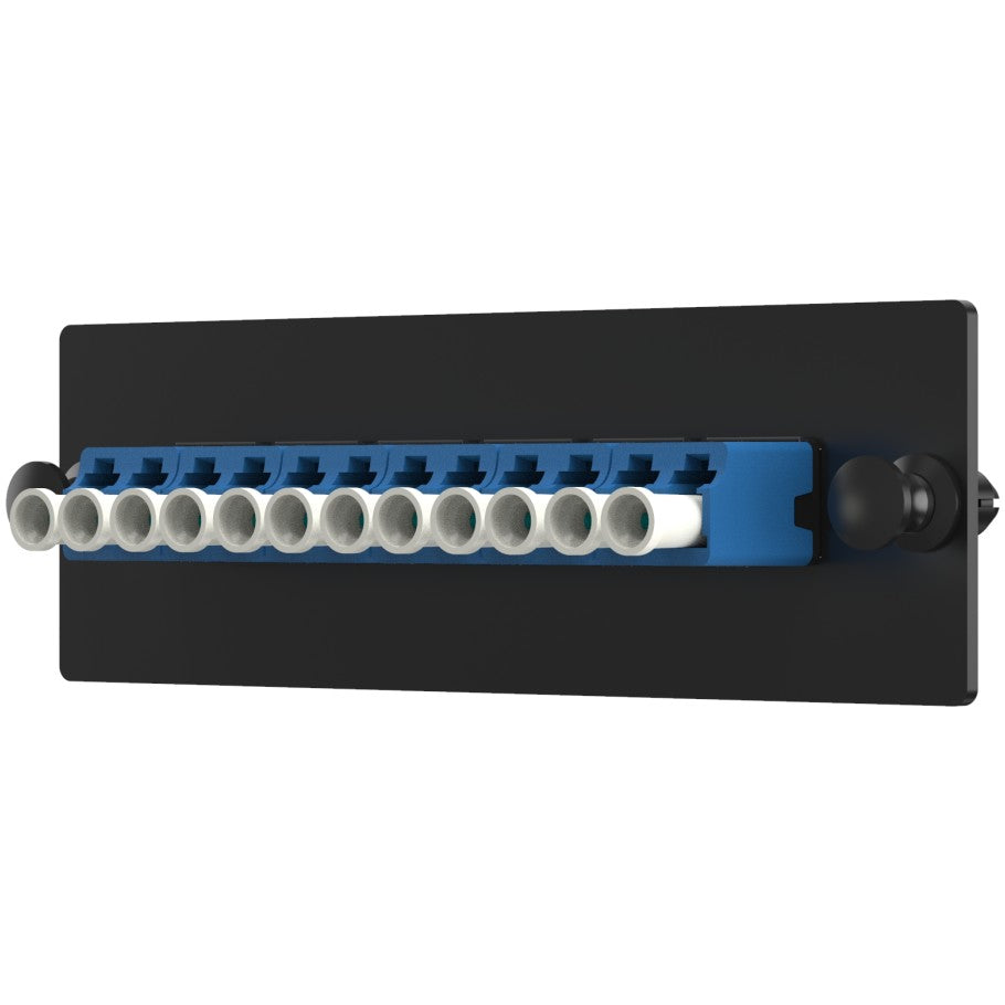 Opticom Fiber Optic Adapter Panels, Singlemode (OS1/2), (12) LC Simplex Adapters for 12-Strand Fiber