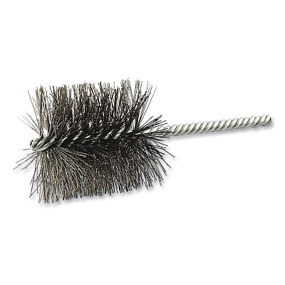 Gemini Carbon Steel Tube Brush, 2 in dia, 5 in L, Double Spiral, Steel