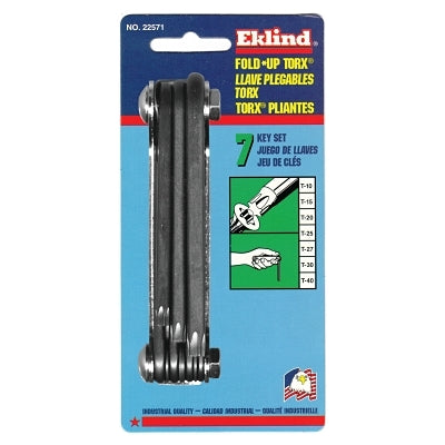 Torx Fold-Up Key Set, T-10 to T-40, Black Oxide