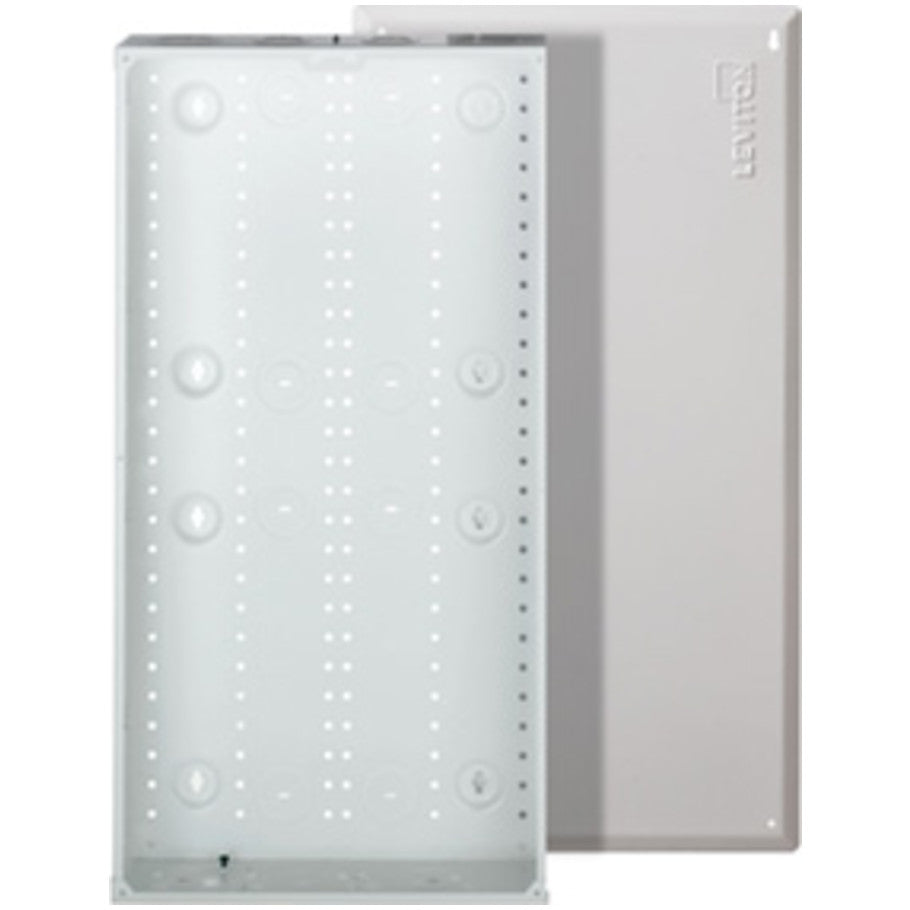 Structured Media Enclosure with Flush Mount Cover, Powder Coated Steel, White, 28 H x 14.38 W x 3.85 D in.