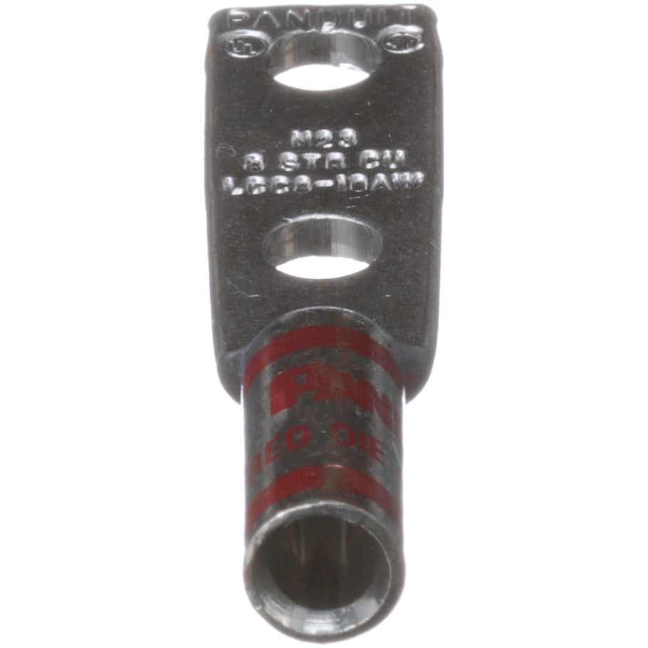 Long Barrel Lug With Inspection Window, 2-Hole, Red, 8 AWG, 2.01 in.