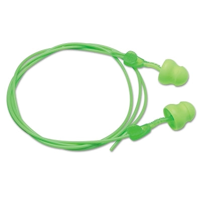 Glide Foam No Roll Twist-In Earplugs, Green, Corded