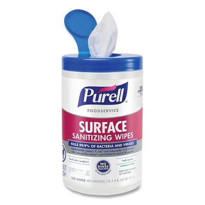 Foodservice Surface Sanitizer, 110 Wipes, Canister, Alcohol-Like Scent