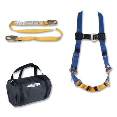 Aerial Fall Protection Kit, 6 ft Lanyard with Snap Hook, Harness, Universal