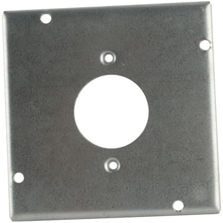 4-11/16 in. Square steel 1/2 raised surface cover for (1) 1-19/32 in. dia. 4-wire twist lock receptacle.