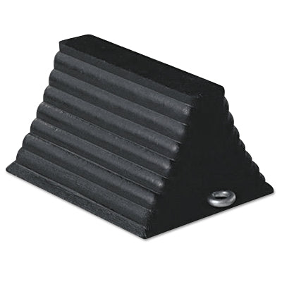 Wheel Chock, 8 in W, 10 in L, 6 in H, Rubber, Black