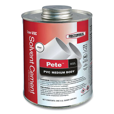 Pete 602L Solvent Cement, 4.2 in L