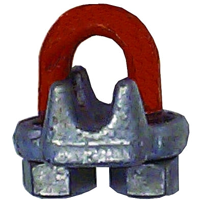Forged Wire Rope Clips, 1/8 in, Galvanized Zinc