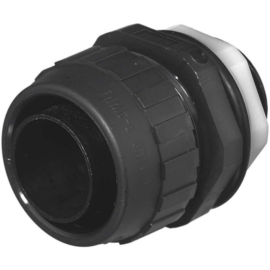 Liquid Tight Connector, Nylon, Straight, Black, 1 in.