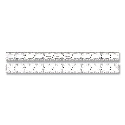 Steel Rule, 12 in, 4R, Spring-Tempered Steel