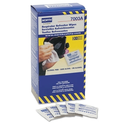 Respirator Refresher Wipe Pads, 9 3/4 in x 4 1/2 in, White
