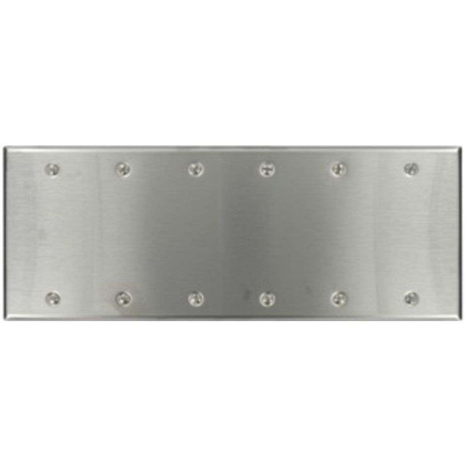 Type 302 Stainless Steel 6 Gang Box Mount Blank Wall Plate