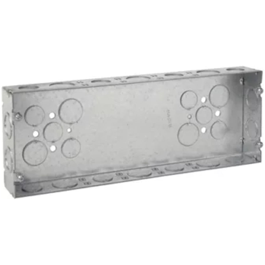Crouse Hinds Gang Box, Steel, 5-Gang, 1-5/8 in. D, (10) 1/2 - (8) 3/4 in. Side KO, (6) 1/2 - (4) 3/4 in. Bottom KO