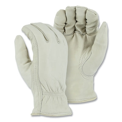 Winter Lined Cowhide Drivers Gloves, 10/Large, Cowhide, Pile Lining, Beige