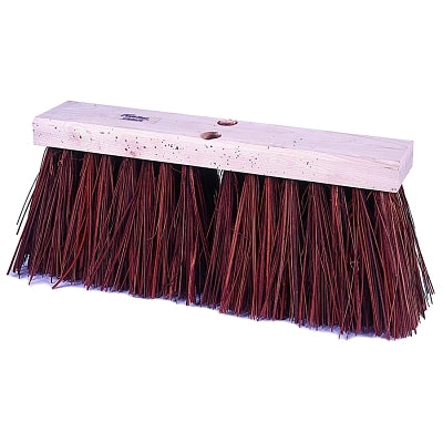 Street Brooms, 18 in Hardwood Block, 5 1/4 in Trim, Brown Polypropylene Fill