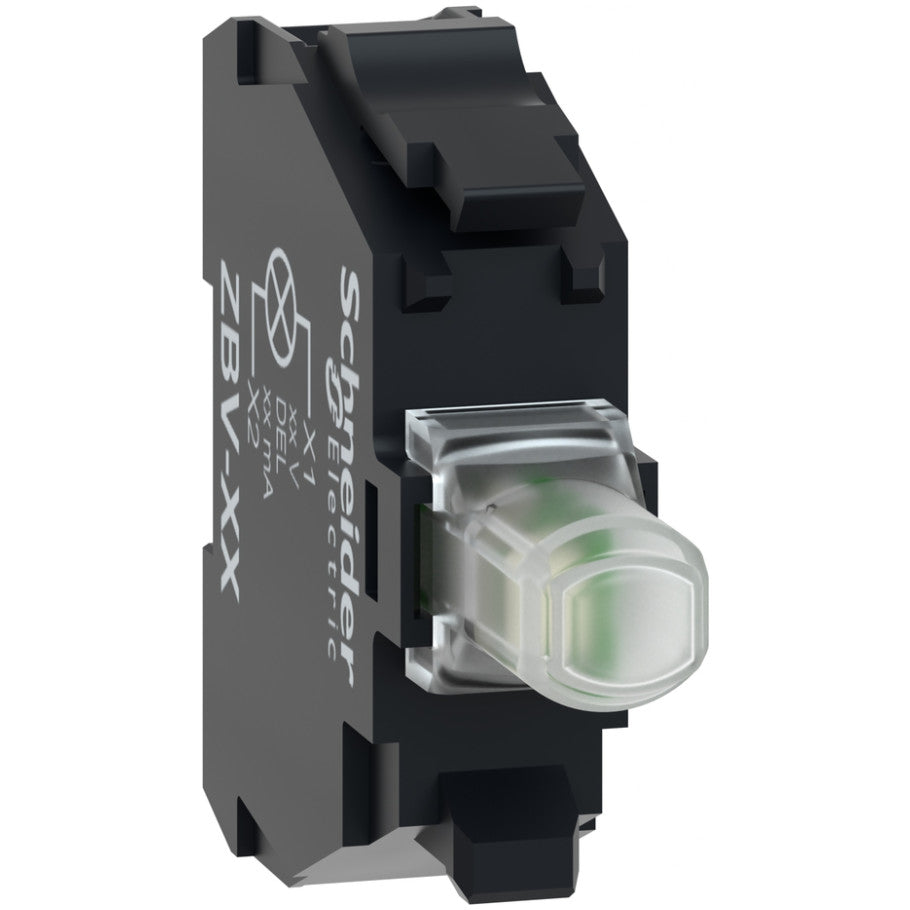 White 24-120 Vac/Vdc LED Protected Light Modules with Screw Clamp Terminal Connections