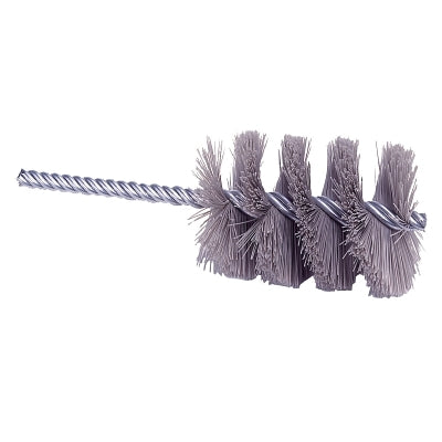 Nylox Tube Brush, 1-1/2 in Dia., Double Spiral, .022 in Crimped Nylon Fill, 2-1/2 in Brush L