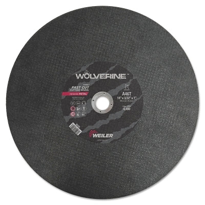 Wolverine AO Type 1 Chop Saw Large Cutting Wheel, 14 in dia x 3/32 in, 1 in Arbor Hole, A46T