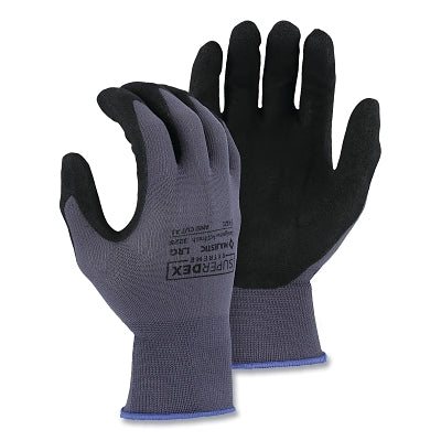 SuperDex Coated/Dipped Gloves, Large, Gray with Black Coating