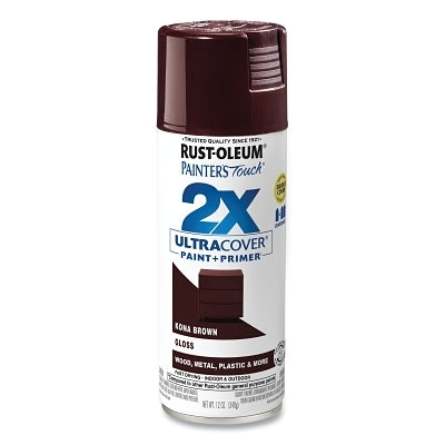 Painter's Touch 2X Ultra Cover Gloss Spray Paints + Primer, 12 oz, Aerosol Can, Kona Brown