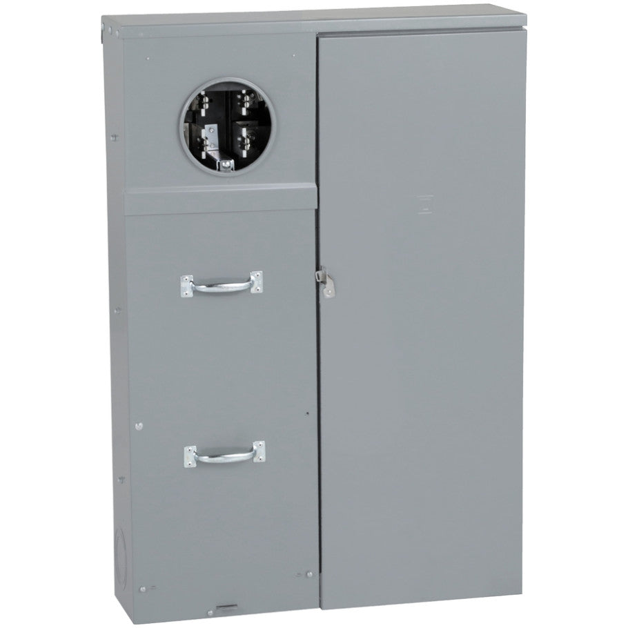 QO Meter Main, Ring Type, Surface/Semi-Flush Mount, 400A, 25kA, Class 320 Manual Bypass, UG Feed, (1) 200A Service Disconnect