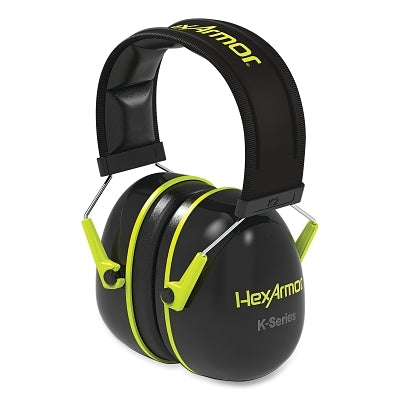 K-Series K2/K3 Earmuffs, K2, 26 NRR, Black/Lime, Over-the-Head Mounting