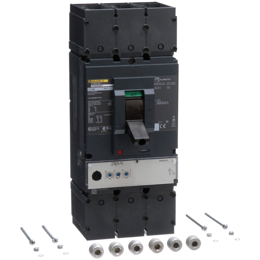 Molded Case Circuit Breaker, 600V 400A,-13?F and 158?F (-25 ?C and  70 ?C),18 kA   600 VAC,3-Poles,400 A