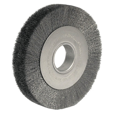 Wide-Face Crimped Wire Wheel, 8 in Dia. x 1 1/2 in W, 0.0147 in Steel, 4,500 rpm