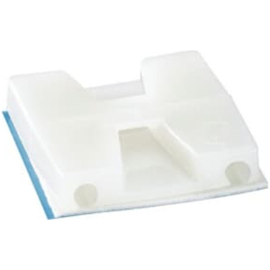 Ty-Rap 2-Way Cable Tie Mounting Base With Synthetic Rubber Adhesive, Natural Nylon 1.125 L x 1.125 in. W
