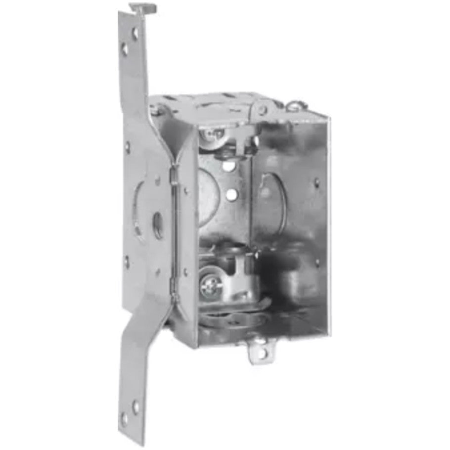Steel Switch Box, 3x2, Gangable, 2-1/2 in. D, (4)Side Cable Clamps   (4)1/2 in. KO, (1)1/2 in. Bottom KO, S-Bracket 5/8 in. Set