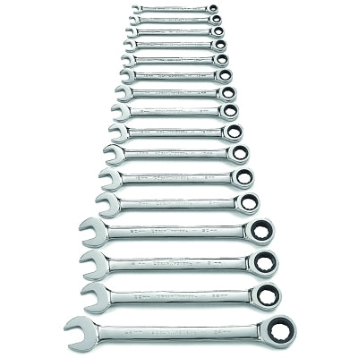 16 Pc. Combination Ratcheting Wrench Sets, Metric
