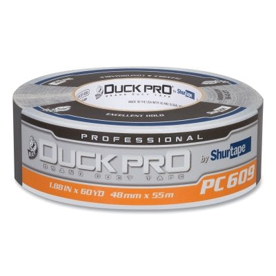 PC 609 Professional Grade Co-Extruded Cloth Duct Tape, 48 mm W x 55 m L x 10 mil Thick, Silver