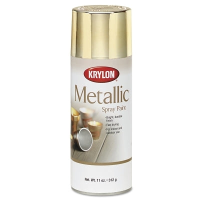 Metallic Paint, 11 oz Fill, Aerosol Can, Bright Gold