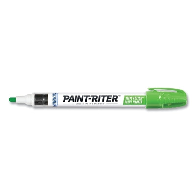 Paint-Riter Valve Action Paint Marker, Fluorescent Green, 1/8 in, Medium