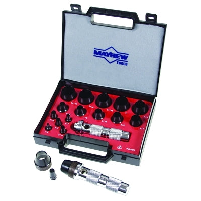 16 Pc Hollow Punch Tool Kits, Round, English, Handle, Case