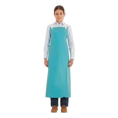 PVC Adjustable Apron, 56-100, 18 mil, 48 in Ties, 33 in W, 44 in L, Green