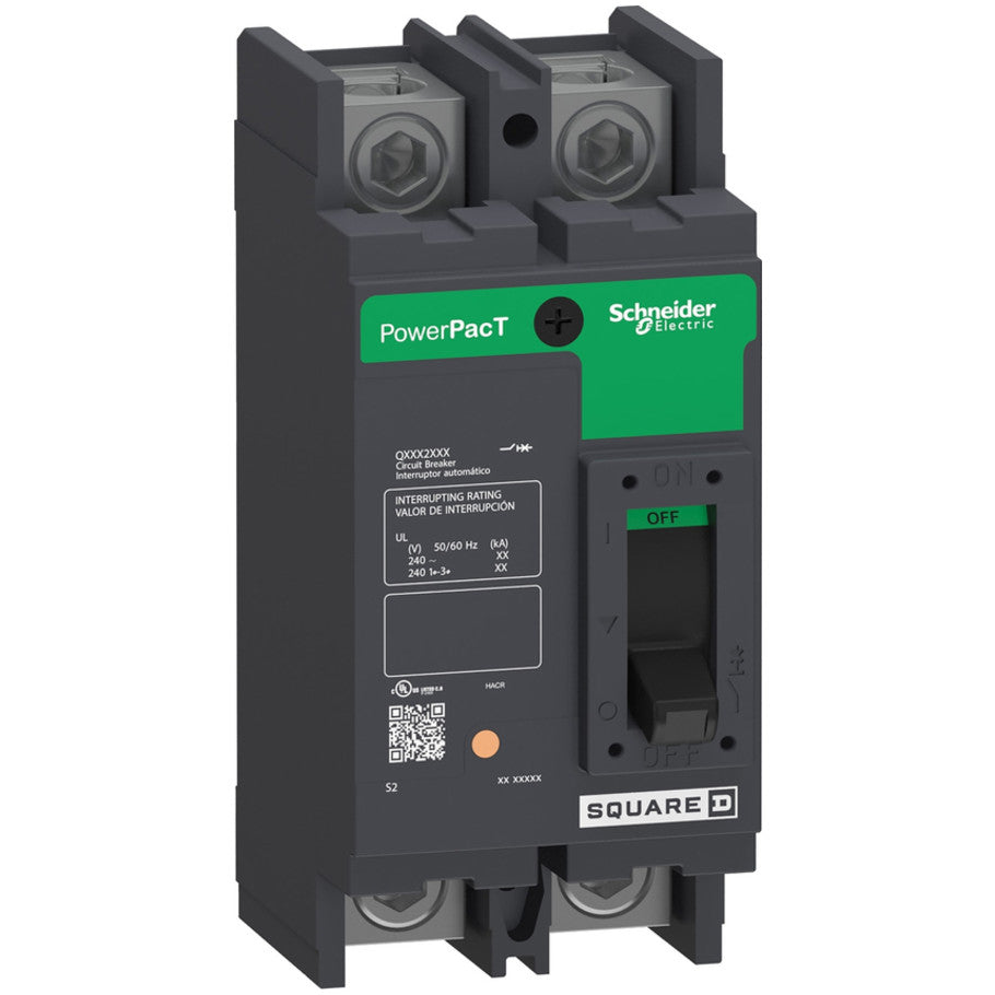 PowerPact Tenant Molded Case Circuit Breaker, Q-Frame, Thermal Magnetic, Unit Mount, 25kA, 120/240 Vac, 2-Pole, 100A