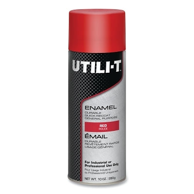 UTILI-T General Purpose Enamel Spray Paint, 10 oz, Red, Gloss, Aerosol Can