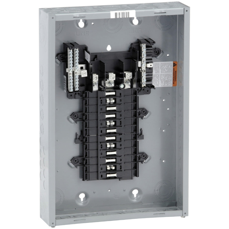 Load center, QO, 3 phase, 24 spaces, 24 circuits, 125A fixed main lugs, NEMA1, gnd bar