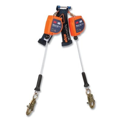 3M 3500279 Nano-Lok Edge Self-Retracting Lifeline, 8 ft, Snap Hook, 420 lb, 2 Legs, Galvanized Cable