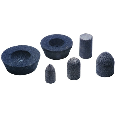 Resin Cones and Plugs, 2 1/2 in Dia, 3 in Thick, 24 Grit, Aluminum Oxide
