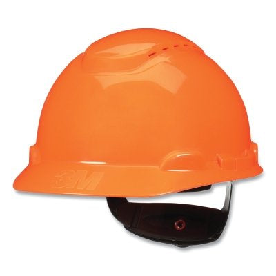 3M H-707SFV-UV SecureFit Pressure Diffusion Ratchet Suspension w/UVicator Hard Hats and Caps, Cap, Vented, Hi-Vis Orange