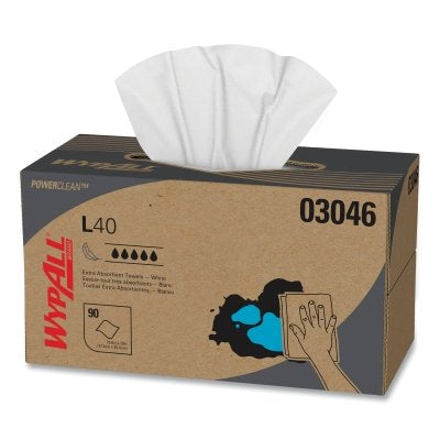 L40 Towel, White, 10.8 in W x 10 in L, Pop-Up Box, 1 Ply, 90 Sheets/BX, 810 Sheets Total