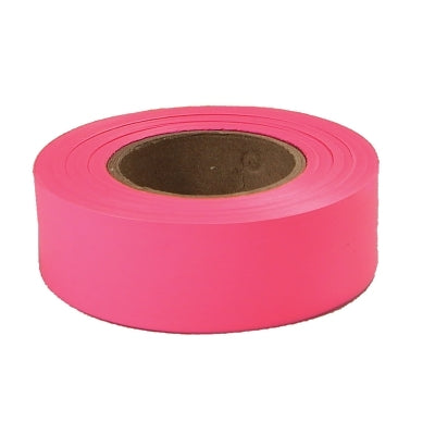 Flagging Tape, 1 in x 200 ft, Pink Fluorescent