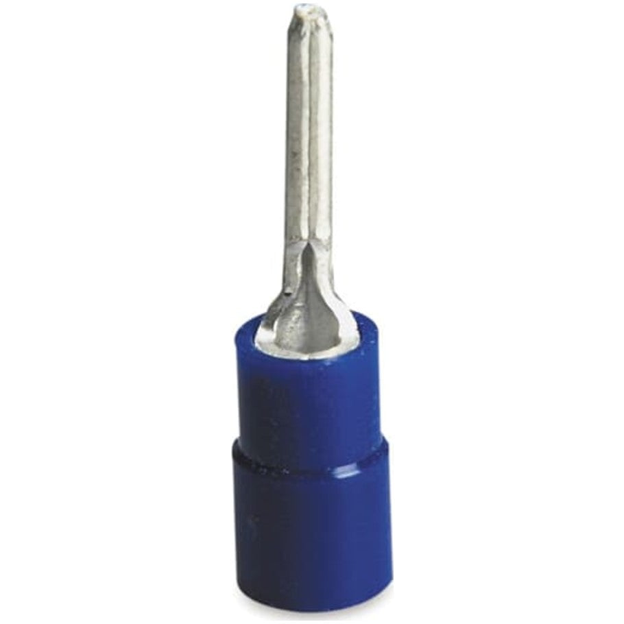 Nylon Insulated Pin Terminal, Length 1.04 Inches, Wire Range  12- 10 AWG, Color Yellow, Copper, Tin Plated