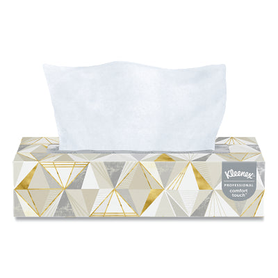 Kleenex Professional Facial Tissue, 8.3 in L x 7.8 in W per Sheet, White, Flat Box, 48 BX/125 Sheets per Box