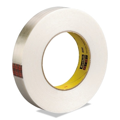 3M 021200-39869 Filament Tape, 898, 48 mm W x 55 m L, 6.6 mil Thick, Clear