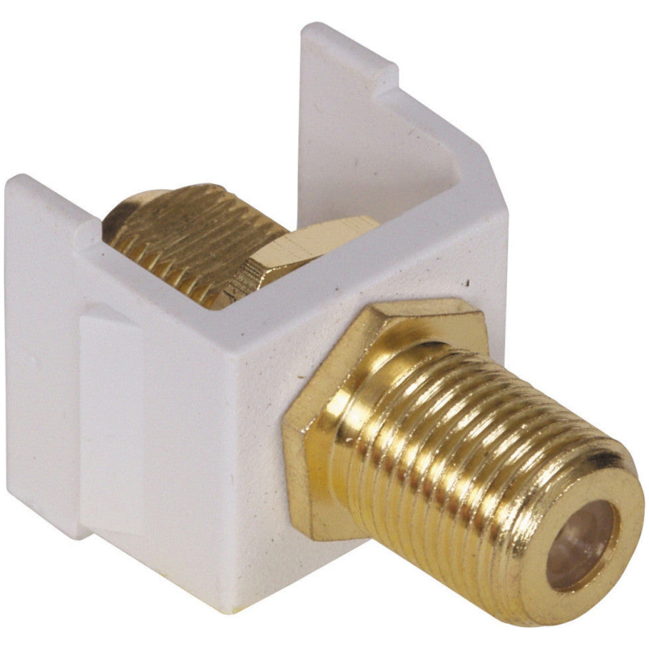 Snap-Fit F-Type Connector, White