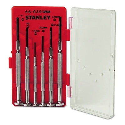 6 Pc Jewelers Screwdriver Set, Phillips, Slotted, 1.4 mm to 3.0 mm